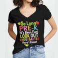 So Long Pre-K Kindergarten Here I Come Graduation Kids Women's Jersey Short Sleeve Deep V-Neck Tshirt