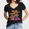 Social WorkerShirt Graduation Social Work Month Women's Jersey Short Sleeve Deep V-Neck Tshirt
