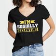Im Socially Selective Introvert Women's Jersey Short Sleeve Deep V-Neck Tshirt Im Socially Selective Introvert Women's Jersey Short Sleeve Deep V-Neck Tshirt
