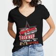 Sock Hop Fabulous Fifties Rock N Roll Automobile Nostalgia Women's Jersey Short Sleeve Deep V-Neck Tshirt