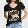 Sorry I Can't Go I'm An Indoor Cat Introvert Cat Owner Women's Jersey Short Sleeve Deep V-Neck Tshirt Sorry I Can't Go I'm An Indoor Cat Introvert Cat Owner Women's Jersey Short Sleeve Deep V-Neck Tshirt