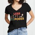 Spanish Reading Book Lover Teacher Maestra Leer Es Poder For Men Women Women's Jersey Short Sleeve Deep V-Neck Tshirt Spanish Reading Book Lover Teacher Maestra Leer Es Poder For Men Women Women's Jersey Short Sleeve Deep V-Neck Tshirt