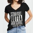 STRAIGHT OUTTA HIGH SCHOOL 2018 Graduation Grad Shirt Women's Jersey Short Sleeve Deep V-Neck Tshirt