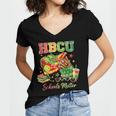 Students Future HBCU Grad History Graduation Women's Jersey Short Sleeve Deep V-Neck Tshirt