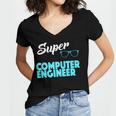 Super Computer Engineer New Job Graduation Women's Jersey Short Sleeve Deep V-Neck Tshirt