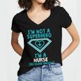 Superhero RN Nurse Shirt Graduation Women's Jersey Short Sleeve Deep V-Neck Tshirt