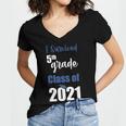 I Survived 5th Grade Class Of 2021 Quarantined Graduation 2 Women's Jersey Short Sleeve Deep V-Neck Tshirt