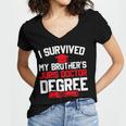 I Survived My Brother's Juris Doctor Degree Graduation Women's Jersey Short Sleeve Deep V-Neck Tshirt