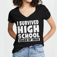 I Survived High School Class Of 2018 Graduation Women's Jersey Short Sleeve Deep V-Neck Tshirt