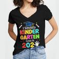 I Survived Kindergarten Graduation 2025 Graduate Boys Girls Women's Jersey Short Sleeve Deep V-Neck Tshirt