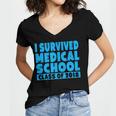 I Survived Medical School Class Of 2018 Graduation Women's Jersey Short Sleeve Deep V-Neck Tshirt