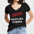I Survived Military School Graduation Straight Outta Women's Jersey Short Sleeve Deep V-Neck Tshirt