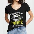 i Survived My Mom's EdD Dissertation Graduation Mom EdD Women's Jersey Short Sleeve Deep V-Neck Tshirt