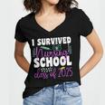 I Survived Nursing School Class Of 2025 New Nurse Graduation Women's Jersey Short Sleeve Deep V-Neck Tshirt