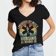 I Survived My Wife's Nursing Degree Nursing Graduation Women's Jersey Short Sleeve Deep V-Neck Tshirt