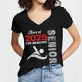 Swimming Team Senior Class Of 2025 Graduation 2025 Women's Jersey Short Sleeve Deep V-Neck Tshirt