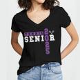 Tennis Senior Night Tennis Senior 2025 Graduation 43 Women's Jersey Short Sleeve Deep V-Neck Tshirt