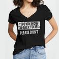 Tips On How To Talk To Me Please Don't Introvert Women's Jersey Short Sleeve Deep V-Neck Tshirt Tips On How To Talk To Me Please Don't Introvert Women's Jersey Short Sleeve Deep V-Neck Tshirt