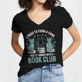 I Tried To Form A Gang But It Turned Into A Book Club Women's Jersey Short Sleeve Deep V-Neck Tshirt I Tried To Form A Gang But It Turned Into A Book Club Women's Jersey Short Sleeve Deep V-Neck Tshirt