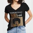 Unapologetically MHA-Ish Student Graduation Afro Women's Jersey Short Sleeve Deep V-Neck Tshirt