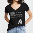 I Used To Be A People Person Introvert Women's Jersey Short Sleeve Deep V-Neck Tshirt
