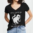 Vibes Are Off Cat Skateboard Introvert Sarcastic Humor Women's Jersey Short Sleeve Deep V-Neck Tshirt