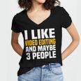 Video Editor Introvert Editing Production Filmmaking Job Women's Jersey Short Sleeve Deep V-Neck Tshirt Video Editor Introvert Editing Production Filmmaking Job Women's Jersey Short Sleeve Deep V-Neck Tshirt