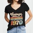 Vintage 1970 Birthday Retro Style 70's Born Nostalgia Outfit Women's Jersey Short Sleeve Deep V-Neck Tshirt