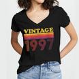 Vintage 1997 Retro Style 90's Born Nostalgia Vibes Birthday Women's Jersey Short Sleeve Deep V-Neck Tshirt