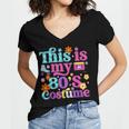 Vintage 80s Costume Nostalgia 1980s Fashion Cute Girls Women Women's Jersey Short Sleeve Deep V-Neck Tshirt