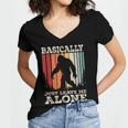 Vintage Basically Just Leave Me Alone Bigfoot Introverts Women's Jersey Short Sleeve Deep V-Neck Tshirt Vintage Basically Just Leave Me Alone Bigfoot Introverts Women's Jersey Short Sleeve Deep V-Neck Tshirt