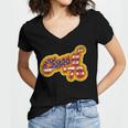 Vintage Class Of 1976 Bicentennial Graduation Year Women's Jersey Short Sleeve Deep V-Neck Tshirt