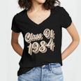 Vintage Class Of 1984 40th Reunion High School Graduation 84 Women's Jersey Short Sleeve Deep V-Neck Tshirt