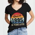 Vintage Class Of 1995 30 Years Later Reunion 30th Graduation Women's Jersey Short Sleeve Deep V-Neck Tshirt