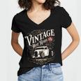 Vintage Hot Rods USA Forever Classic Car Nostalgia Women's Jersey Short Sleeve Deep V-Neck Tshirt
