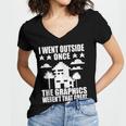 I Went Outside Once Introverts Joke Social Loner Women's Jersey Short Sleeve Deep V-Neck Tshirt I Went Outside Once Introverts Joke Social Loner Women's Jersey Short Sleeve Deep V-Neck Tshirt