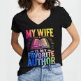 My Wife Is My Favorite Author Book Writer Writing Husband Women's Jersey Short Sleeve Deep V-Neck Tshirt My Wife Is My Favorite Author Book Writer Writing Husband Women's Jersey Short Sleeve Deep V-Neck Tshirt