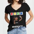 Women HBCU Grad 2025 College Graduation Apparel Women's Jersey Short Sleeve Deep V-Neck Tshirt