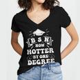 Women's Groovy Nurse BSN Now Hotter By One Degree Graduation BSN RN Women's Jersey Short Sleeve Deep V-Neck Tshirt