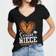 Women's Senior Niece Class Of 2026 Basketball Graduation Heart Women's Jersey Short Sleeve Deep V-Neck Tshirt