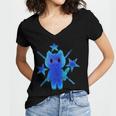 Yk2 Grunge Earthy Blue Cat With Stars Tomboy 90s Nostalgia Women's Jersey Short Sleeve Deep V-Neck Tshirt Yk2 Grunge Earthy Blue Cat With Stars Tomboy 90s Nostalgia Women's Jersey Short Sleeve Deep V-Neck Tshirt