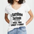 2nd Grade Graduation Boy Girl Graduate Education Women's Jersey Short Sleeve Deep V-Neck Tshirt