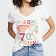 This Is My 70s Costume Vintage Style Nostalgia 1970s Retro Women's Jersey Short Sleeve Deep V-Neck Tshirt