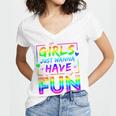 80's Girls Just Wanna Have Fun Nostalgia 1980s Style Premium Tri-Blend Women's Jersey Short Sleeve Deep V-Neck Tshirt 80's Girls Just Wanna Have Fun Nostalgia 1980s Style Premium Tri-Blend Women's Jersey Short Sleeve Deep V-Neck Tshirt