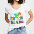 80's Vintage Cassette Tape Nostalgia Mixtape Era 1980s Retro Women's Jersey Short Sleeve Deep V-Neck Tshirt