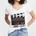 8th Grade Graduation 2026 Graduate Clapperboard Women's Jersey Short Sleeve Deep V-Neck Tshirt