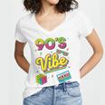 90s Nostalgia Retro Apparel 90'S Vibe Retro Premium Tri-Blend Women's Jersey Short Sleeve Deep V-Neck Tshirt
