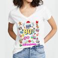Back To 90's Christmas Nostalgia Quotes Graphic Premium Tri-Blend Women's Jersey Short Sleeve Deep V-Neck Tshirt