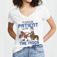 Biden Please Be Patient With Me I'm From The 1900s Vintage Women's Jersey Short Sleeve Deep V-Neck Tshirt
