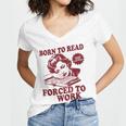 Book Readers Forced To Work Sadness Women's Jersey Short Sleeve Deep V-Neck Tshirt